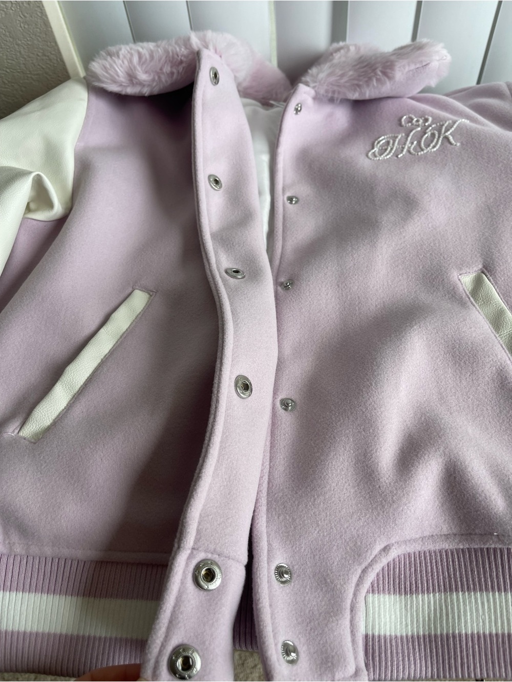 Hello Kitty And Friends x Forever 21 Lavender Varsity Bomber Jacket Size XS - Picture 13 of 16